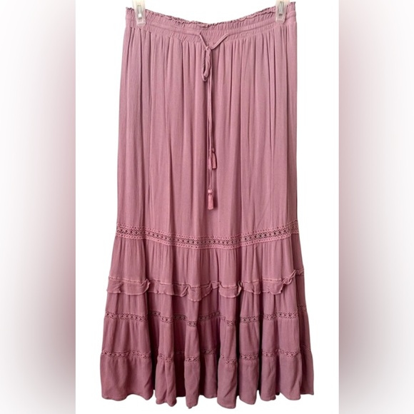 in loom Dresses & Skirts - In Loom Mauve Tiered Maxi Skirt